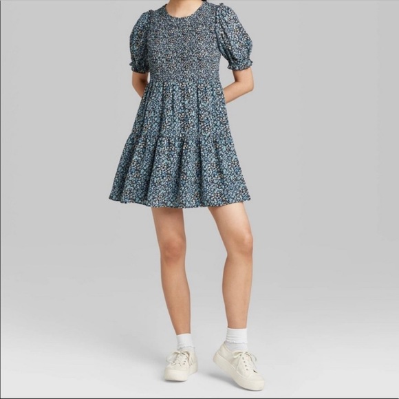 wild fable Dresses & Skirts - Wild Fable Blue Floral Dress NWT
